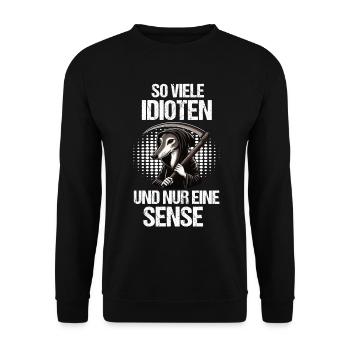So Viele Idioten Whippet Windhund Whippets - Unisex Pullover - Schwarz - Vorne - Alina (178cm) & Michal (187cm)