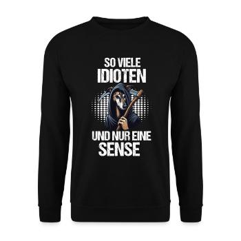 So Viele Idioten Whippet Windhund Whippets - Unisex Pullover - Schwarz - Vorne - Alina (178cm) & Michal (187cm)