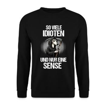 So Viele Idioten Whippet Windhund Whippets - Unisex Pullover - Schwarz - Vorne - Alina (178cm) & Michal (187cm)