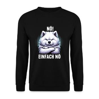 Nö Einfach Nö Samojede Samojedenbesitzer - Unisex Pullover - Schwarz - Vorne - Alina (178cm) & Michal (187cm)
