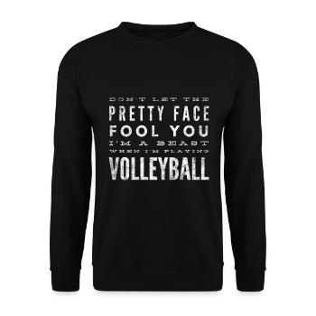 Volley-ball combattant Joli visage - Sweat-shirt Unisexe - noir - Devant - Alina (178cm) & Michal (187cm)