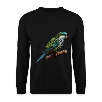 Quäker Papagei Mönch Sittich - Unisex Pullover - Schwarz - Vorne - Alina (178cm) & Michal (187cm)