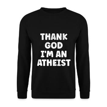 Funny Atheist Skeptic Anti Religion Christmas - Unisex Sweatshirt - black - Front - Alina (178cm) & Michal (187cm)