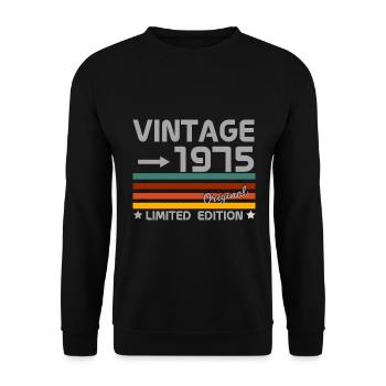 vintage 1975 limited edition - Sweat-shirt Unisexe - noir - Devant - Alina (178cm) & Michal (187cm)