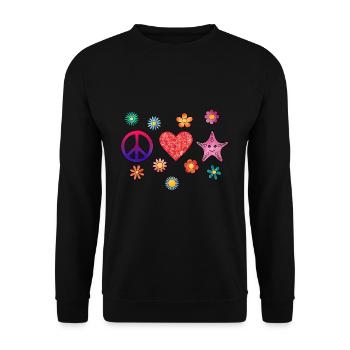 Seestern - Unisex Pullover - Schwarz - Vorne - Alina (178cm) & Michal (187cm)