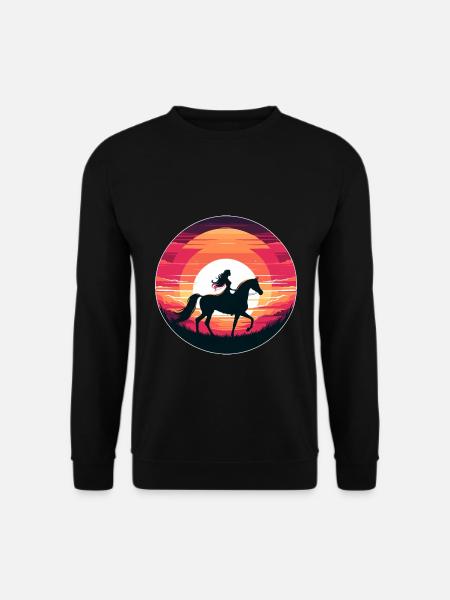 Arabisches Pferd Mädchen - Unisex Pullover - Schwarz