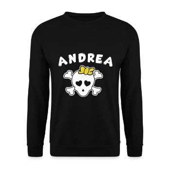 Piratin Andrea Design für Mädchen und Frauen - Unisex Pullover - Schwarz - Vorne - Alina (178cm) & Michal (187cm)