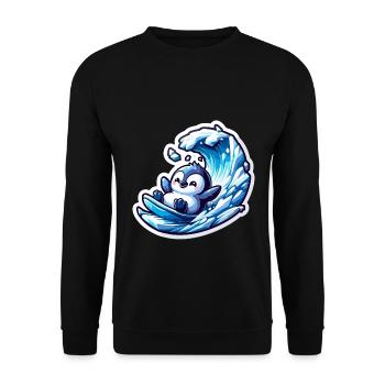 Pingouins mignons Petit pingouin Petit pingouin - Sweat-shirt Unisexe - noir - Devant - Alina (178cm) & Michal (187cm)