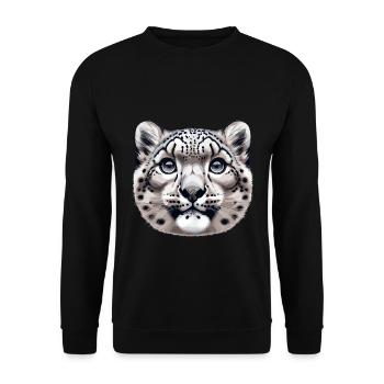 Snow Leopard Leopard White Leopard - Unisex Sweatshirt - black - Front - Alina (178cm) & Michal (187cm)