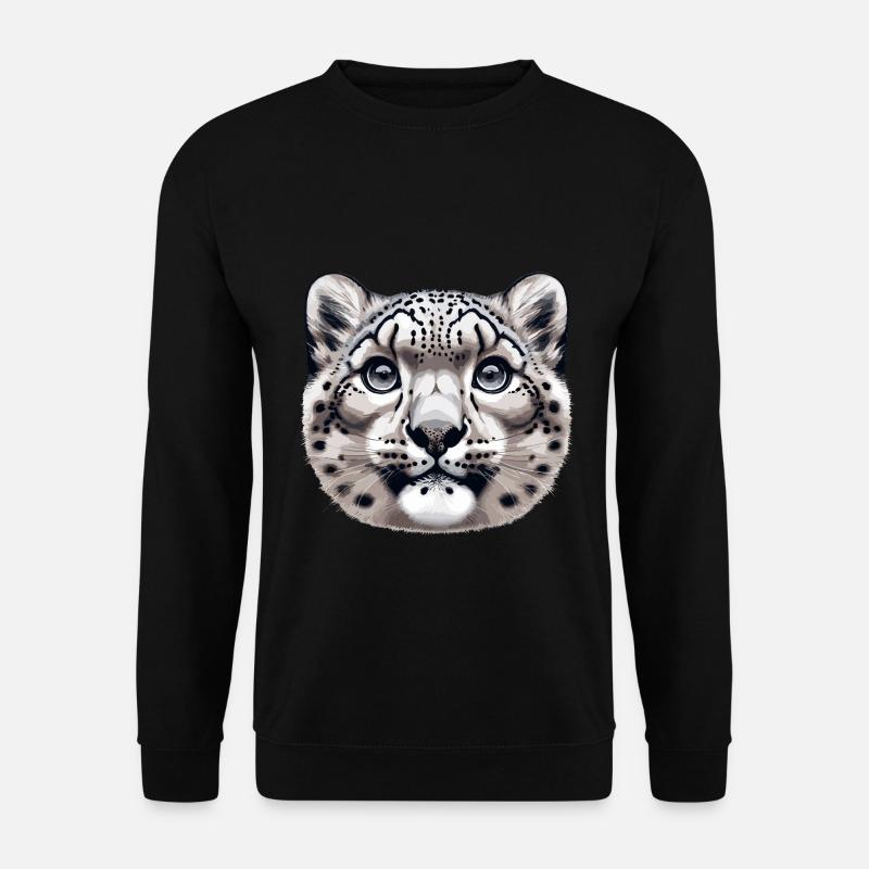 Snow Leopard Leopard White Leopard - Unisex Sweatshirt - black