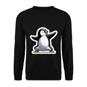 Pingouin de yoga - Sweat-shirt Unisexe - noir - Devant - Alina (178cm) & Michal (187cm)