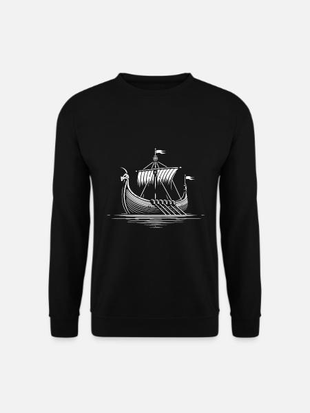 Wikingerschiff – Perfektes Design für Wikinger- un - Unisex Pullover - Schwarz