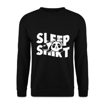 Panda Sleep Shirt / Panda Schlaf Shirt - Unisex Sweatshirt - black - Front - Alina (178cm) & Michal (187cm)