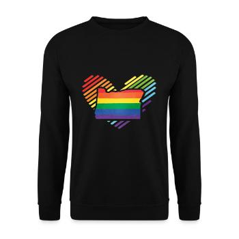 Stolz LGBT Oregon - Unisex Pullover - Schwarz - Vorne - Alina (178cm) & Michal (187cm)