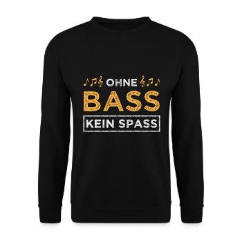 Ohne Bass kein Spaß - Musik Noten - Unisex Pullover - Schwarz - Vorne - Alina (178cm) & Michal (187cm)