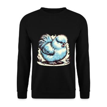 Silkie Chicken Fluffy Chicken Silkies - Unisex Pullover - Schwarz - Vorne - Alina (178cm) & Michal (187cm)