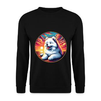 Samoyed Dog Gifts Cute Samoyed Dog Graphic - Unisex Sweatshirt - black - Front - Alina (178cm) & Michal (187cm)