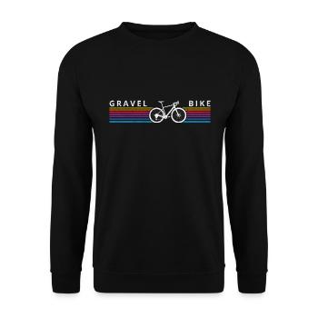 Gravel Bike Rainbow Stripe Cyclocross Bicycle - Unisex Sweatshirt - black - Front - Alina (178cm) & Michal (187cm)