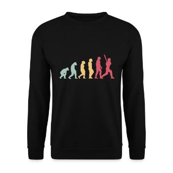 Cricket Evolution Vintage Retro Geschenk - Unisex Pullover - Schwarz - Vorne - Alina (178cm) & Michal (187cm)