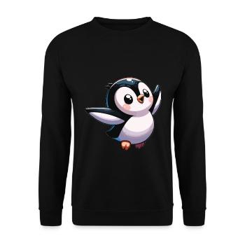 Flying PenguinLittle Penguin Penguin Lover - Unisex Sweatshirt - black - Front - Alina (178cm) & Michal (187cm)