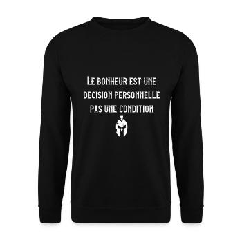 Le bonheur est une décision personnelle - Sweat-shirt Unisexe - noir - Devant - Alina (178cm) & Michal (187cm)