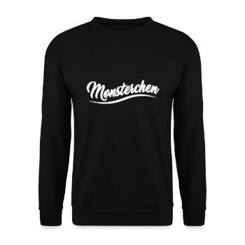 Monsterchen | Kleines Monster - Unisex Pullover - Schwarz - Vorne - Alina (178cm) & Michal (187cm)
