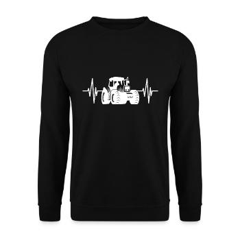 Herzschlag Landwirt - Landwirtschaft Landleben - Unisex Pullover - Schwarz - Vorne - Alina (178cm) & Michal (187cm)