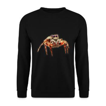 Springspinne Springspinnen Spinnen - Unisex Pullover - Schwarz - Vorne - Alina (178cm) & Michal (187cm)