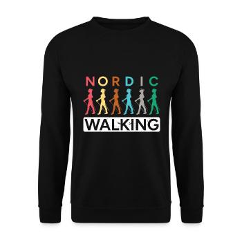 Nordic Walking Exercise Fitness Nordic Poles Hiking - Unisex Sweatshirt - black - Front - Alina (178cm) & Michal (187cm)