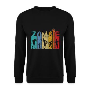 Zombie rétro Halloween Design - Sweat-shirt Unisexe - noir - Devant - Alina (178cm) & Michal (187cm)