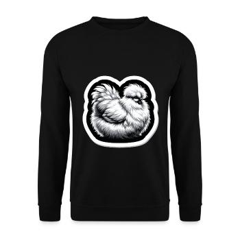 Silkie Chicken Fluffy Chicken Silkies - Unisex Pullover - Schwarz - Vorne - Alina (178cm) & Michal (187cm)