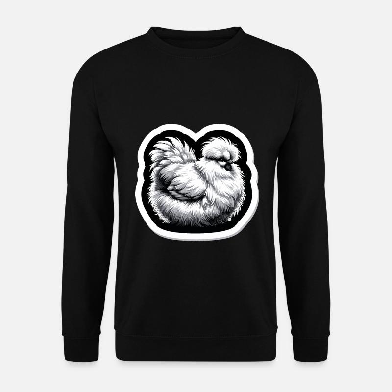 Silkie Chicken Fluffy Chicken Silkies - Unisex Sweatshirt - black