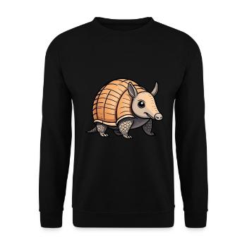 Cute armadillo - Unisex Sweatshirt - black - Front - Alina (178cm) & Michal (187cm)
