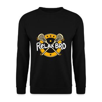 Relax Bro - Unisex Pullover - Schwarz - Vorne - Alina (178cm) & Michal (187cm)