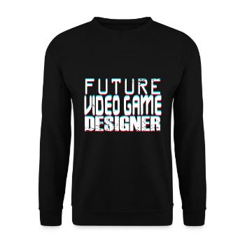 Future Video Game Designer - Unisex Pullover - Schwarz - Vorne - Alina (178cm) & Michal (187cm)