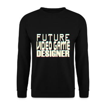 Future Video Game Designer - Unisex Pullover - Schwarz - Vorne - Alina (178cm) & Michal (187cm)