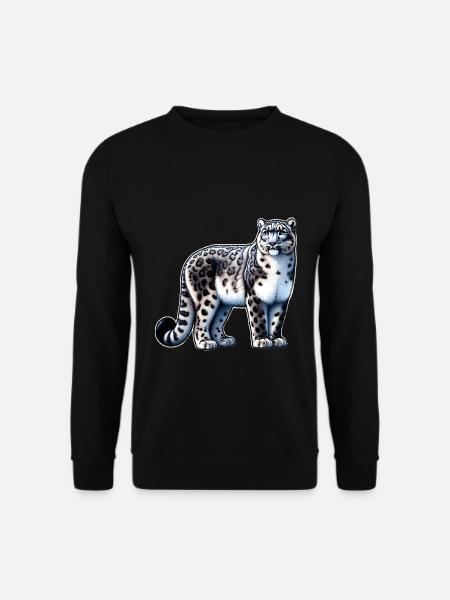 Schneeleopard Leopard Weißer Leopard - Unisex Pullover - Schwarz