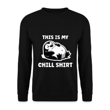 Fettes Pinguin Chill Hemd - Unisex Pullover - Schwarz - Vorne - Alina (178cm) & Michal (187cm)