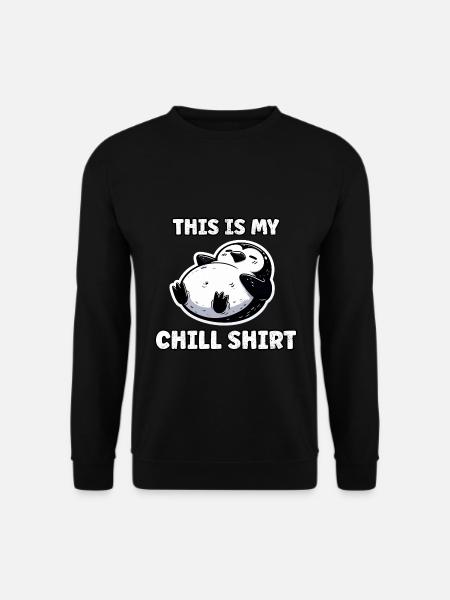 Lustiges Schlafshirt Pinguin Nachthemd Schlaf - Unisex Pullover - Schwarz