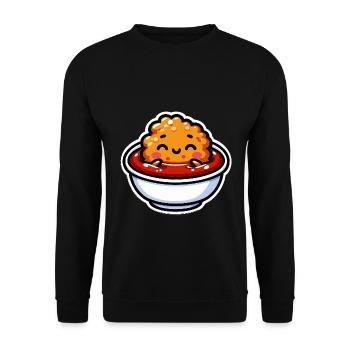 Chicken Nuggets Lustige Nuggets Bild - Unisex Pullover - Schwarz - Vorne - Alina (178cm) & Michal (187cm)