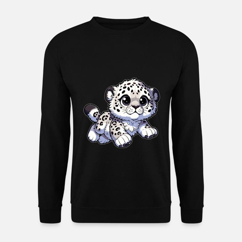 Schneeleopard Leopard Weißer Leopard - Unisex Pullover - Schwarz
