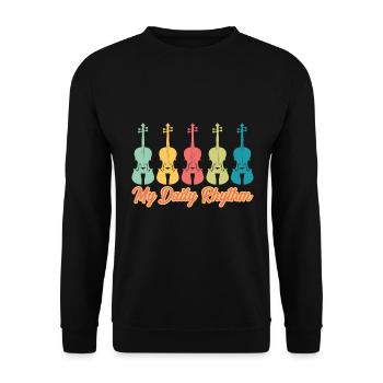 Daily Rhythm Orchestra / Violine Musik, Violinist - Unisex Pullover - Schwarz - Vorne - Alina (178cm) & Michal (187cm)