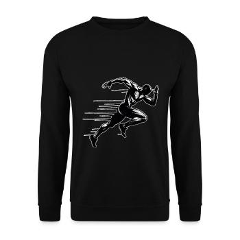 Bahnläufer Sprinter Sprint 100m Sprinter - Unisex Pullover - Schwarz - Vorne - Alina (178cm) & Michal (187cm)