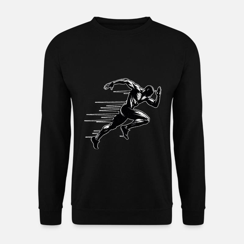 Bahnläufer Sprinter Sprint 100m Sprinter - Unisex Pullover - Schwarz