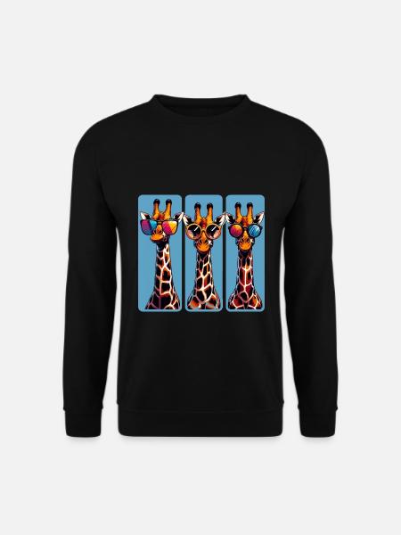 Lustige Giraffen Giraffe Grafik Giraffe Geschenk - Unisex Pullover - Schwarz