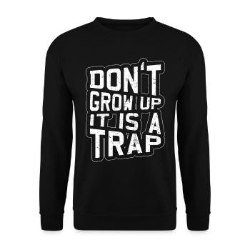 Won't grow Funny birthday gift - Unisex Sweatshirt - black - Front - Alina (178cm) & Michal (187cm)