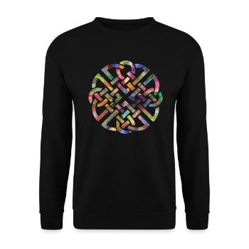 Keltischer Knoten, logo bunt - Unisex Pullover - Schwarz - Vorne - Alina (178cm) & Michal (187cm)