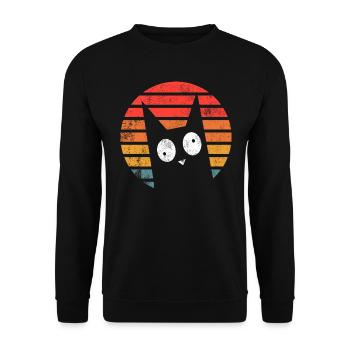 Black Cat Murder Psycho Retro Gift - Unisex Sweatshirt - black - Front - Alina (178cm) & Michal (187cm)