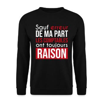 comptable toujours raison | compatibilité | métier - Sweat-shirt Unisexe - noir - Devant - Alina (178cm) & Michal (187cm)