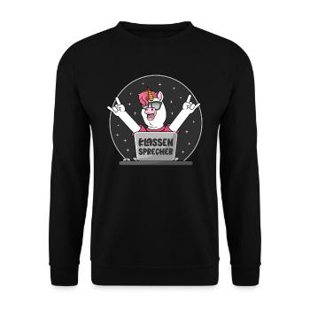 Klassen Sprecher Schule Einhorn PC Klassensprecher - Unisex Pullover - Schwarz - Vorne - Alina (178cm) & Michal (187cm)